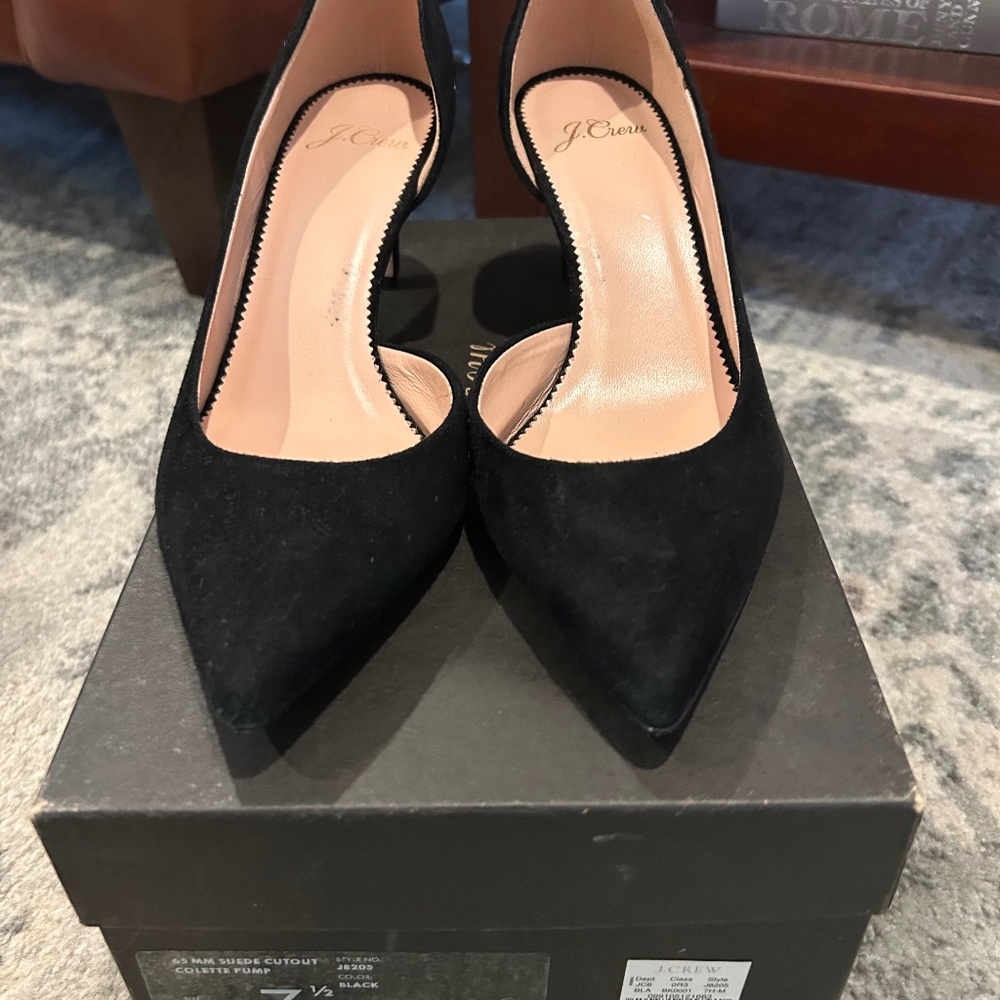 Black Suede J Crew Colette Pump